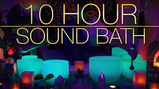 432Hz - 10 Hour Crystal Singing Bowl Healing Sound Bath 4K | No Talking | Singing Bowls - Sound Bath