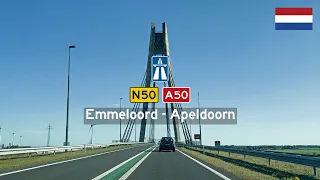 Driving in the Netherlands: Rijksweg N50 & A50 from Emmeloord to Apeldoorn