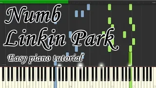 Numb - Linkin Park - Very easy and simple piano tutorial synthesia slow planetcover