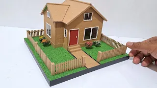 HOW TO MAKE A NICE MINIATURE HOUSE FROM CARDBOARD