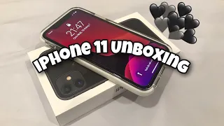 iPhone 11 + accessories UNBOXING | black, 64gb 🖤