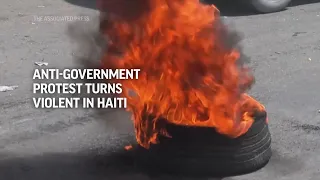 Tear gas as protest turns violent in Haiti capital