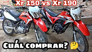 Honda Xr150l vs Honda Xr190l (DIFERENCIAS) ✔️Ventajas y Desventajas ❌ - cuál comprar? 🤔