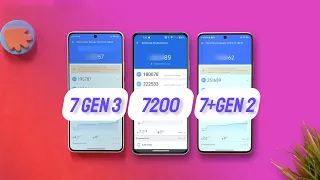 Snapdragon 7 Gen 3 Vs Dimensity 7200 Ultra Vs Snapdragon 7 Plus Gen 2 | Antutu Benchmark & Spec's