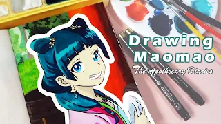 Drawing Maomao from the Apothecary Diaries #art #shorts #animedrawing #gouache #drawing