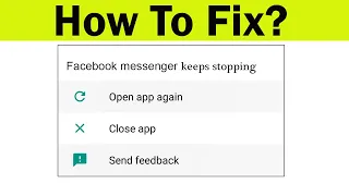 How to Fix Facebook Messenger App Keeps Stopping Error in Android & Ios Mobile or Tablet