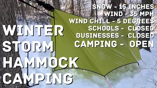 Winter Storm Hammock Camping