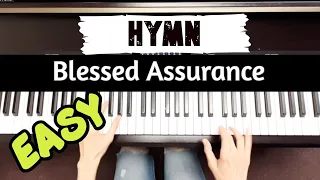 Blessed Assurance EASY PIANO with sheet music // church hymn TUTORIAL early intermediate level