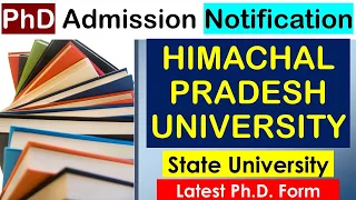 phd admission 2023 || HIMACHAL PRADESH UNIVERSITY || HPU SHIMLA || last date - 07/02/2023