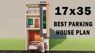 17x35 Dukan or Car parking House Elevation, Duplex Shop 4 Bedroom House design,3D house plan