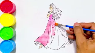 Magical Coloring Time: Creating a Beautiful Princess Aurora - Disney Coloring Fun!