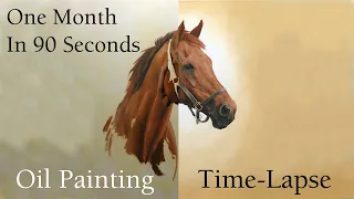 Horse Art Painting Time-Lapse || Realistic Horse Oil Painting