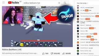 I trolled my Girlfriend's LIVESTREAM in Roblox Bedwars..