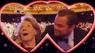 Leonardo DiCaprio Kisses Maggie Smith On Kiss Cam At BAFTAs