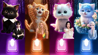 Cute Cats Songs | Wednesday Dance Bloody Mary | Shakira Waka Waka | Jisoo Flower Dance | Elsa Enemy