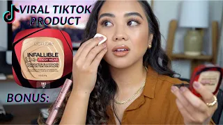 NEW L'OREAL INFALLIBLE FRESH WEAR POWDER FOUNDATION | 2 DAY WEAR TEST + MAYBELLINE SKY HIGH MASCARA