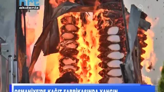 Osmaniye'de kağıt fabrikasında yangın