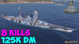 World of WarShips | Kii | 8 KILLS | 125K Damage - Replay Gameplay 4K 60 fps