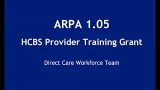 ARPA Training Grant Informational Webinar - November 14, 2022