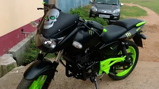 Pulsar 180 full colour | Neon Green, Matt Black | @AllBikeRestorationSD #pulsar180f #modified