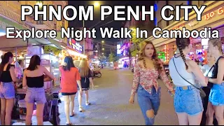 Explore Phnom Penh City Cambodia Night Walk Tour | Jee Mo TV Tour