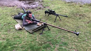 PTRD 41 14.5 x 114mm anti tank rifle firing and ejecting