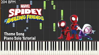 Spidey and His Amazing Friends ~ Theme Song ~ Piano Solo Tutorial