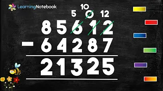 Subtraction of 5 digit Numbers with borrowing