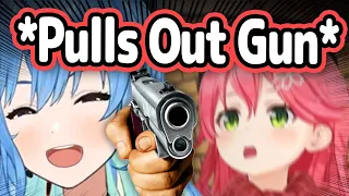 Suisei and Miko Pull Out Guns In Ranch Simulator and Turn It Into GTA... 【Hololive】