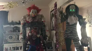 Cagey the Clown with Caged Clown  &   Sweet Dreams Clown 7Ft Animated Prop