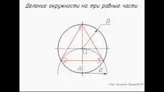 Деление окружности на 3 части