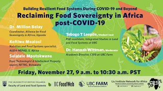 Reclaiming Food Sovereignty in Africa Post Covid 19