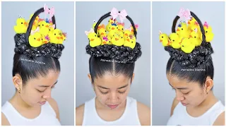 Peinado loco faci y divertido para niñas 🤪🤪 | crazy hairstyle 🐥🤪