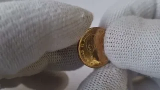 10 крон 1877 Норвегия, золото, первый год, штемпельный блеск. редкая