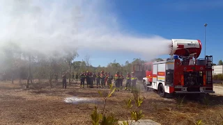 Wildfire test: Firefighting turbine using water mist, Sardinia - EmiControls