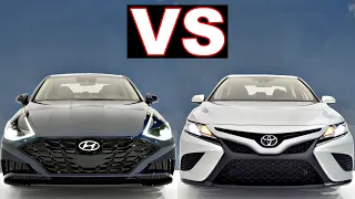 Toyota Camry vs Hyundai Sonata (2021) Reliability vs Fancy! (review), toyota camry, hyundai sonata.