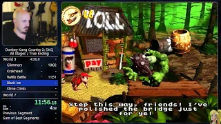 DKC2 All Stages & True Ending Speedrun - 50:49 / 38:12