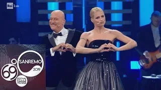 Sanremo 2019 - Michelle Hunziker, Claudio Bisio e la "Lega dell'amore"