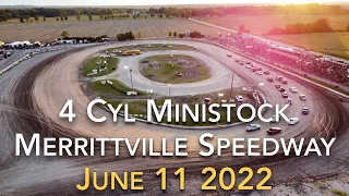 Merrittville Speedway 6/11/22 4cyl Ministock Feature Race Aerial View DIRT TRACK RACING