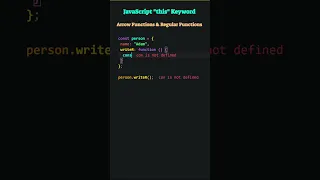 JavaScript Arrow Functions & Regular Functions | Using "this" Keyword
