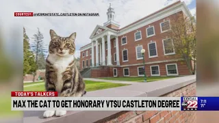 A college puts the 'cat' into 'education' by giving Max an honorary 'doctor of litter-ature' degree