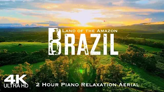 [4K] BRAZIL 🇧🇷 BRASIL 2024 Drone Aerial 🎹 Study & Work | 2 Hour Piano Relaxation Ambient Music