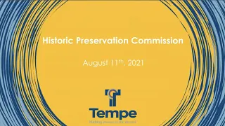 Historic Preservation Commission August 11 2021