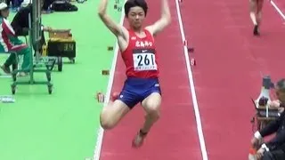 Athletics 男子 走幅跳 決勝 ジュニア室内陸上2013-203