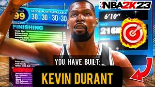 This 6’10 KEVIN DURANT BUILD IS A DEMIGOD IN NBA 2K23! 80+ BADGE UPGRADES W/ CONTACT DUNKS AND MORE!