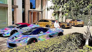 Arsenal footballer Aubameyang New Car Collection |  Gold Lamborghini ,Laferrari