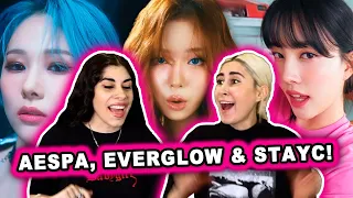 REACTING TO NEW GG BOPS: AESPA, EVERGLOW, STAYC! (Better Things, SLAY, Bubble)