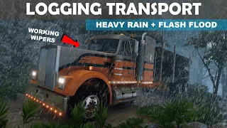 Gavril T-Series HEAVY RAIN LOGGING TRANSPORT | BeamNG.Drive 0.32 Update Cinematic