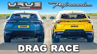 New Urus Performante v Regular Urus: DRAG RACE