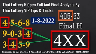 Thai Lottery H Open Full And Final Analysis By Thai Lottery VIP Tips & Tricks 1-8-2022